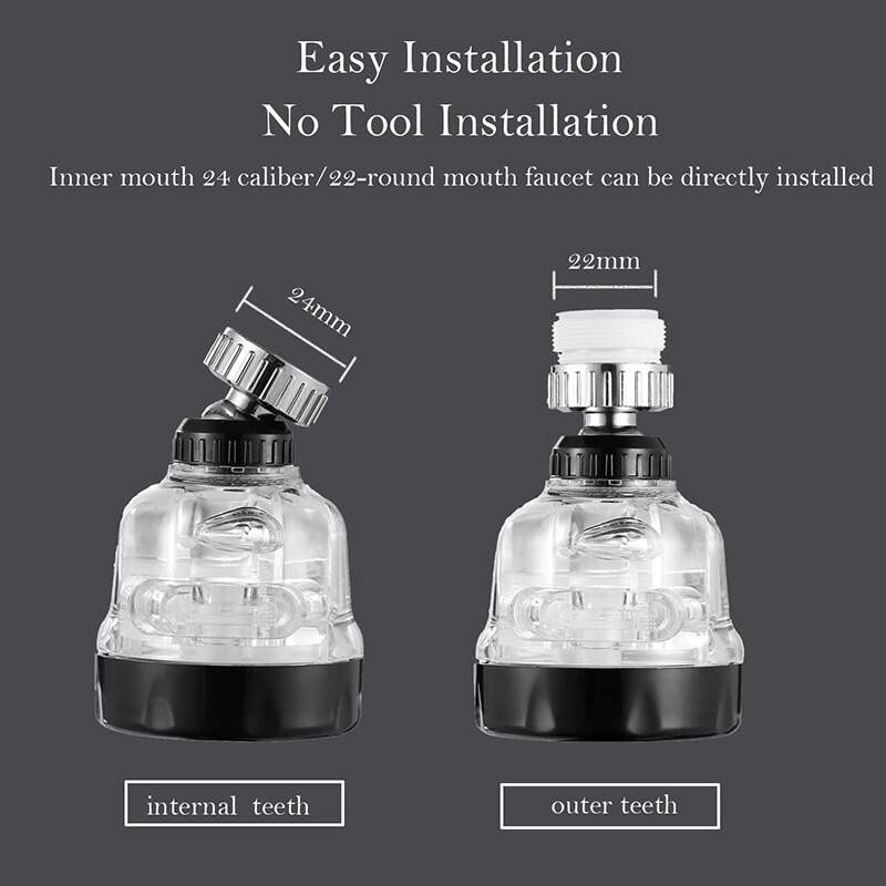 Zhangji 3 Modes Faucet Aerator 360 Rotatable Kitchen Chlorine Removal Purify Splashproof Saving Tap Spray Water Faucet Filter