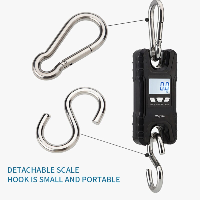 1 Mini échelle de crochet d'échelle de grue numérique 500kg/100g échelle de petite taille échelle portative échelle multifonctionnelle
