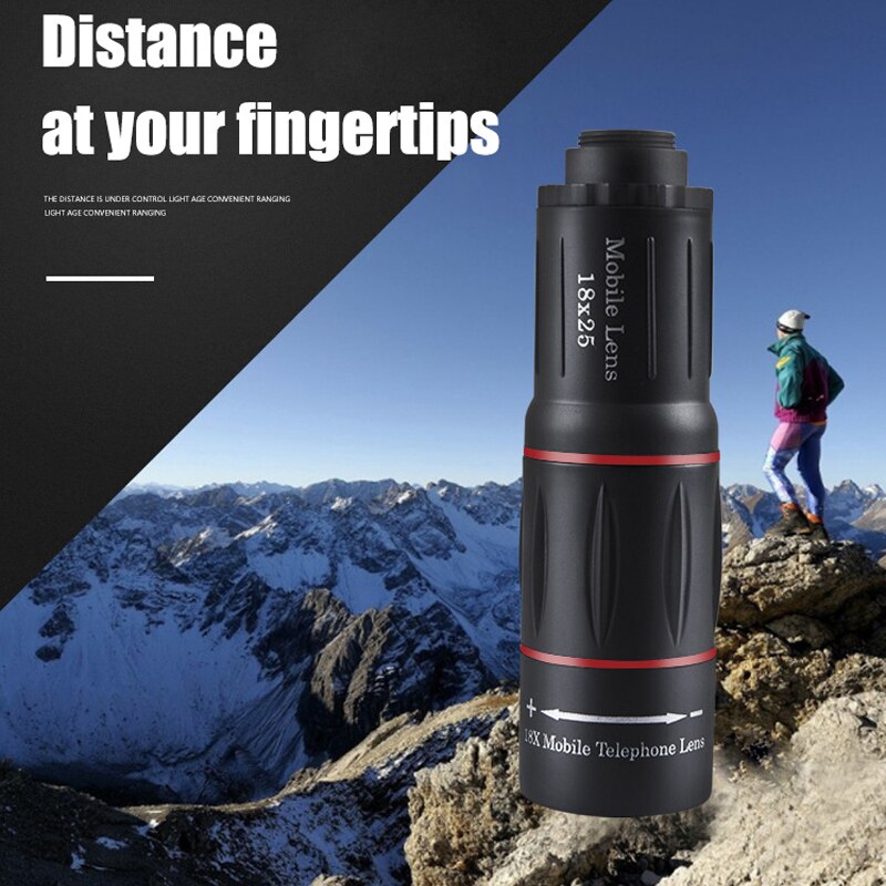 18x25 Monocular Zoom HD Optical Cell Phone Lens Universal Observing Survey 18X Telephoto Lens With Tripod For Smartphone