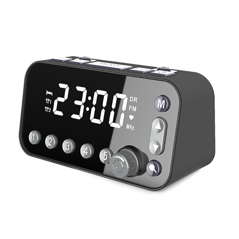 Sängklocka digital väckarklocka med dubbla usb dab/fm radio stor skärm dubbel väckarklocka inställning retro hushållsapparater