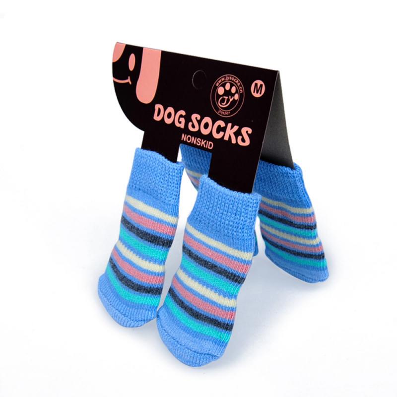 4Pcs/Set Cute Non-slip Knitted Pet Socks Teddy Dog ​​Socks Soft Pet Wool Socks Cat Shoes Socks Colorful Pet Clothes Supplies
