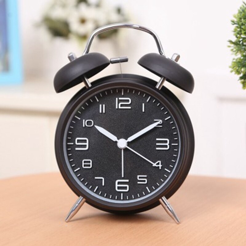 Retro Number Double Bell Ringing Alarm Clock Household Digital Clock Home Desk Table Decor Round Clocks