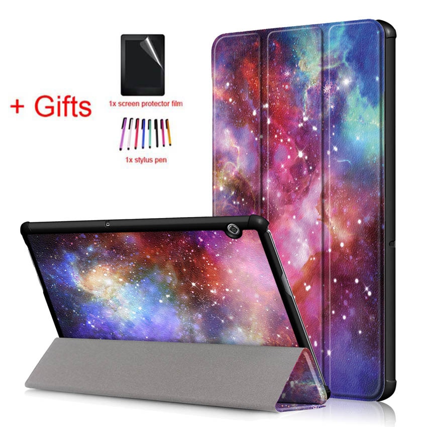 Ultra Slim Case for Huawei Mediapad T5 10 AGS2-W09/L09/L03/W19 10.1" Cover for Huawei Mediapad T5 10 Tablet case+film+stylus: YHX