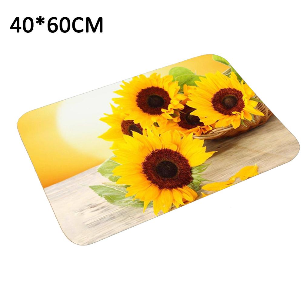 Porta Zerbino telecamera Da Letto Ingresso Cucina Girasole Stampato Pavimento Zerbino Rettangolo Antiscivolo Da Cucina Tappeto sporco cacciatore Pavimento Tappetini D20: D