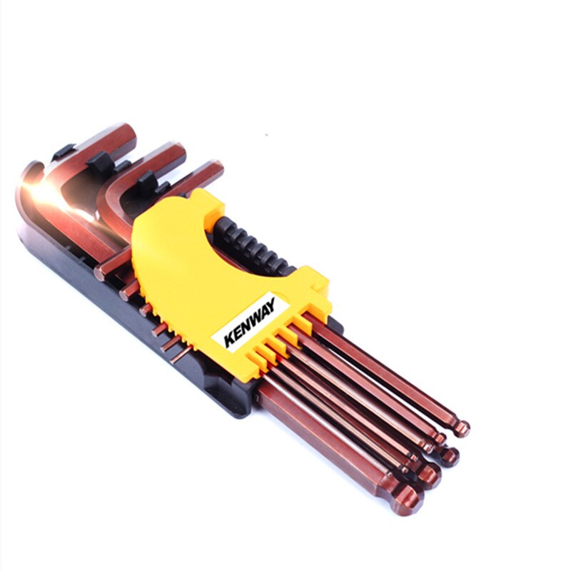 RISK 9pcs 1.5mm - 10mm Hexagon Allen Key Wrench Tools set Ball Head Spanner set Screwdriver Set Tool Kit Allen screw wrench: Default Title
