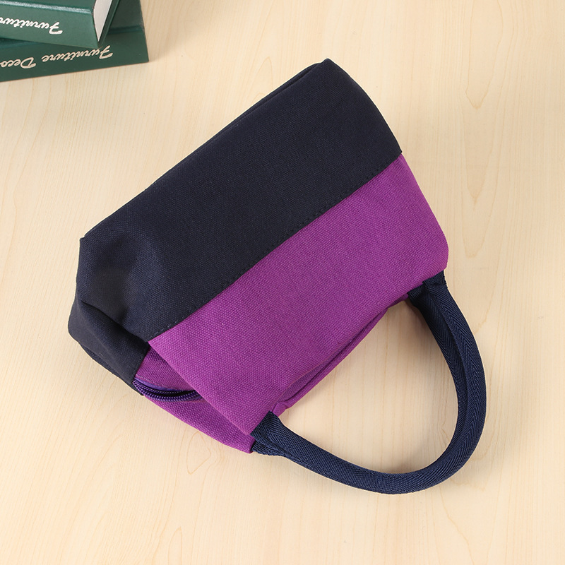 Casual Women's Bag Canvas Handtas Leuke Bento Box Tas Contrast Kleur Lunchbox Tas Stijl Luiertas