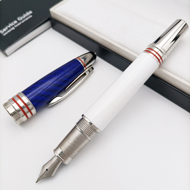 John Kennedy Carbon Fiber Rollerball Ballpoint pen Dark Blue Fountain Pen Writing Stationery with JFK Clip: PURPLE / Multi-Colored