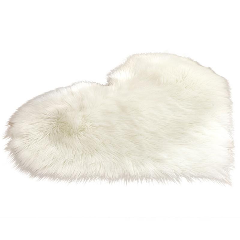 30x40cm dywan z długim włosiem miłość serce dywan sztuczna skóra owcza włochaty dywan forBedroom wystrój salonu miękka kudłata dywan do składania koc