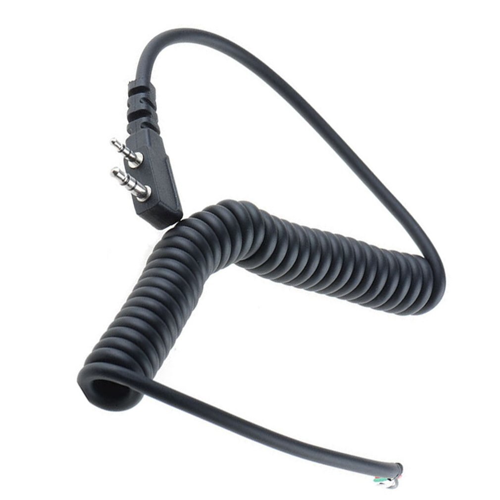 DIY K Head 2 pin 4 Wire Mic Microphone Speaker Cable Spring Line for Baofeng UV5R UV-5R For Kenwood TK370 Walkie Talkie