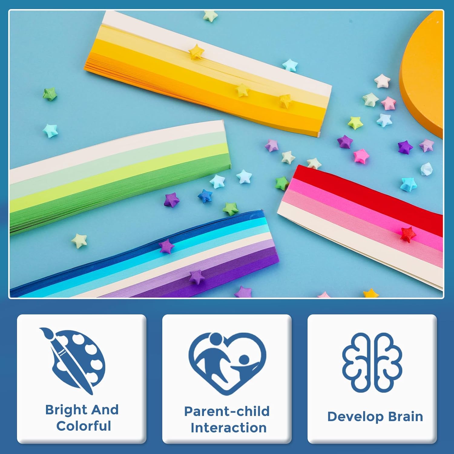 540 Stuks Origami Ster Papier Strips Geluksster Decoratie Papier Strips Vouwpapier Voor Diy Hand Kunst Ambacht Origami School Onderwijs