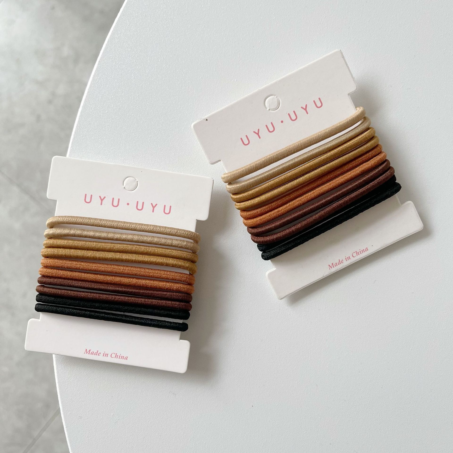 5 pz/pacco di base Spessore Intrecciato Fasce Elastiche per Capelli Semplice Elastico coda di Cavallo Corda Nero Marrone Cravatta Dei Capelli fascia per Le Donne Ragazze