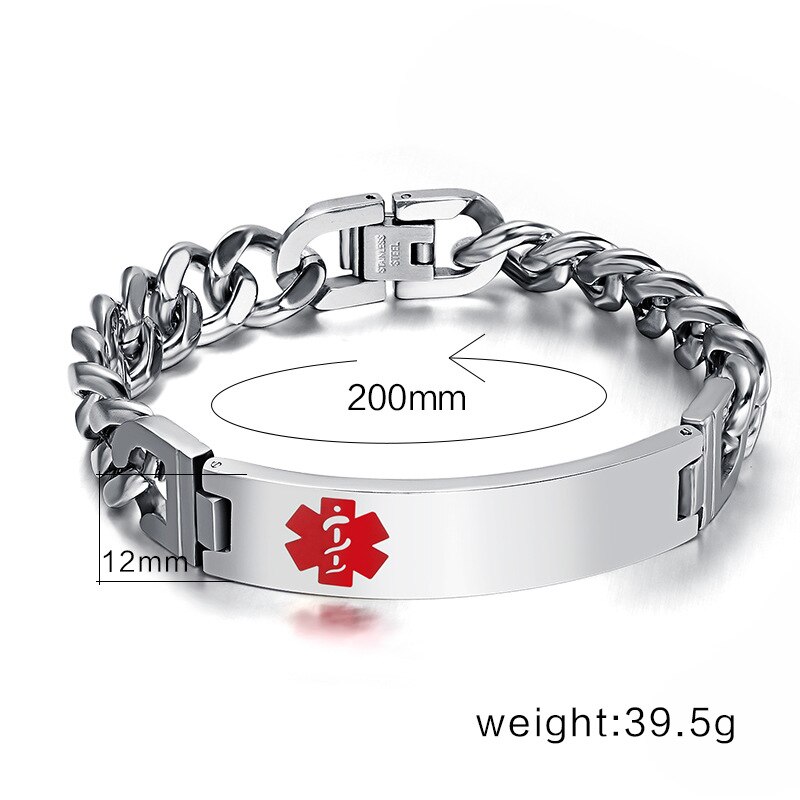 316l op maat gegraveerde armbanden met schakelketting, sieraden, gratis gegraveerde informatie, herensieraden