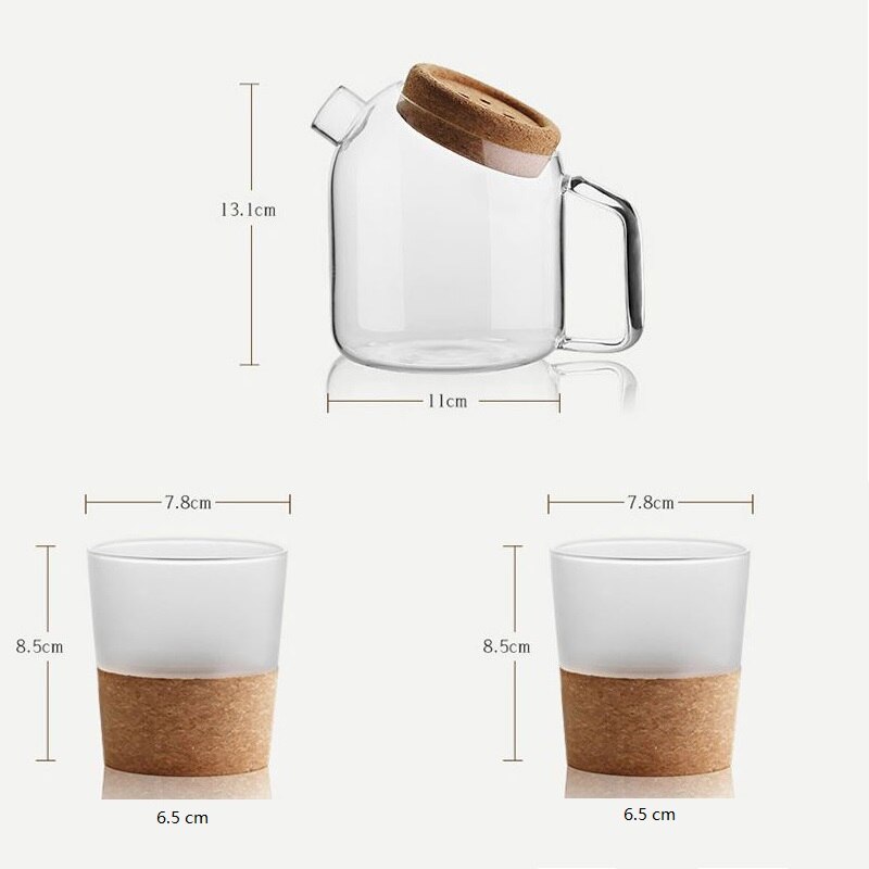 Glas vandkande kande kande karaffel til juice kork prop stor kapacitet varmebestandig kold elkedel husholdnings boble tekande sæt