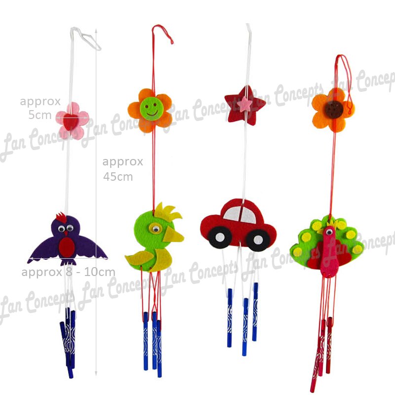 DIY Craft Kit - Felt Windbell Wind Chime for Education Kids Children - mixed designs 30 sets/lot