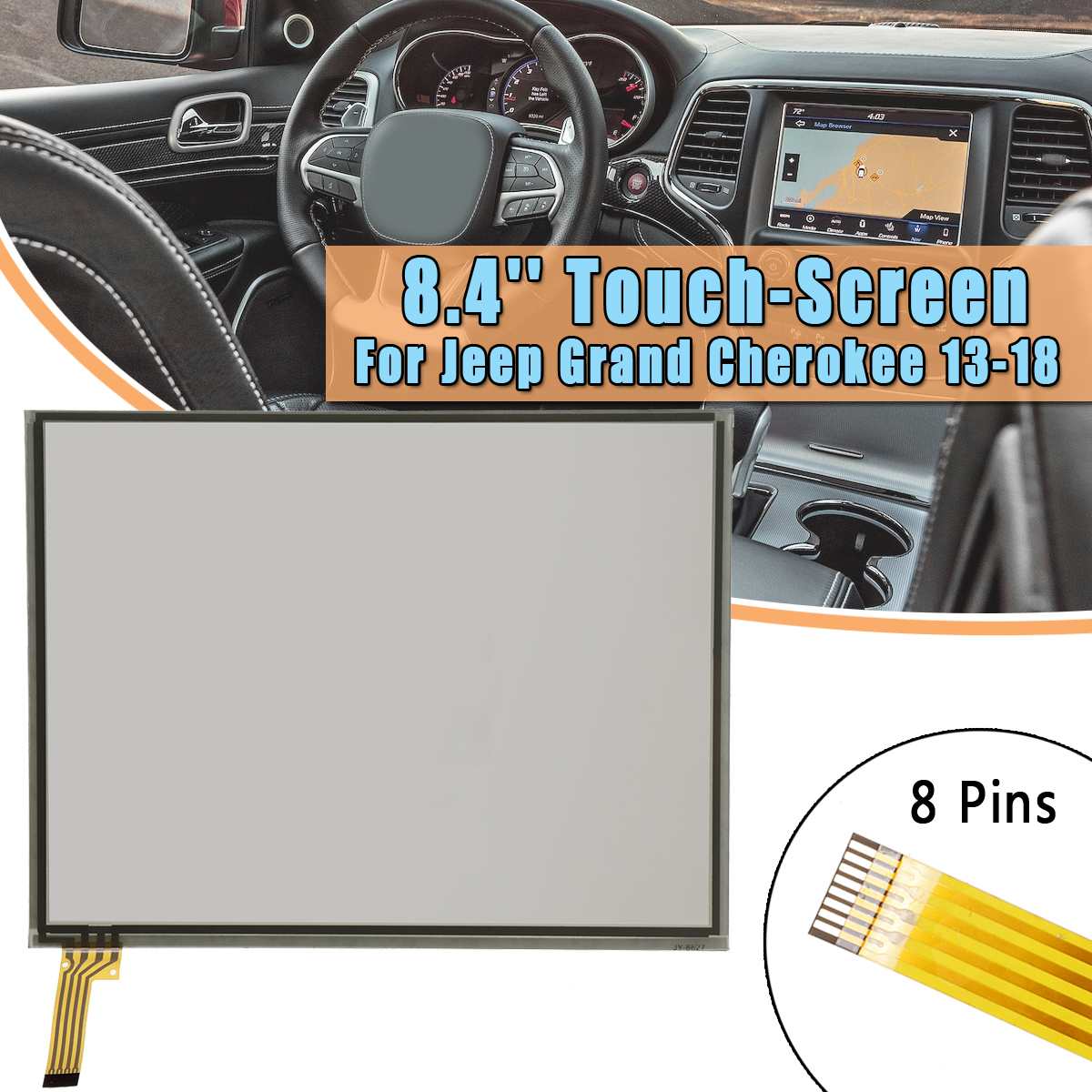 8.4 inch Glass Touch Screen Digitizer Lens panel 68190240 68224525 For Uconnect 3C 8.4A VP3 & 8.4AN VP4 Radio For Jeep for Dodge