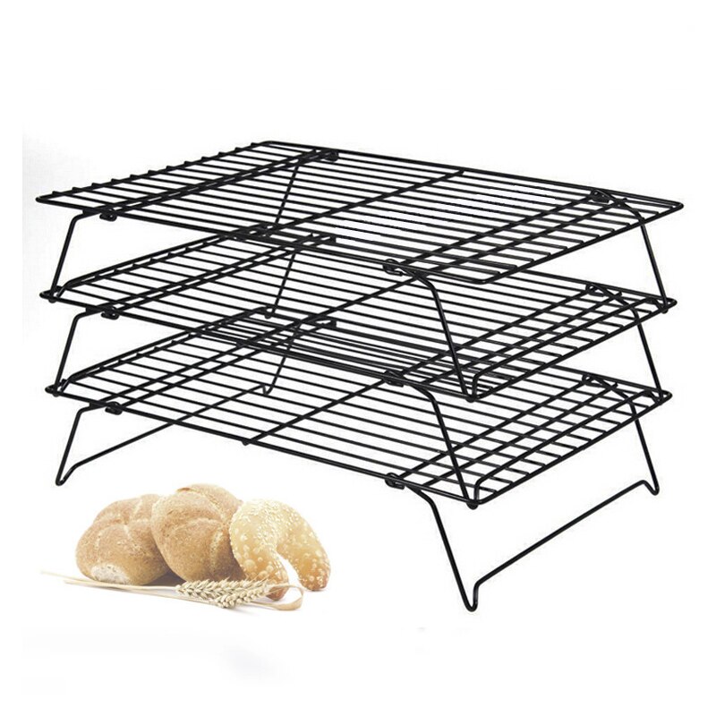 3 Lagen Stapelbaar Draad Grid Rack Pizza Brood Biscuit Bakken Tools Accessoires Multi-layer Metalen Koeling Voor Koekjes Taart stand