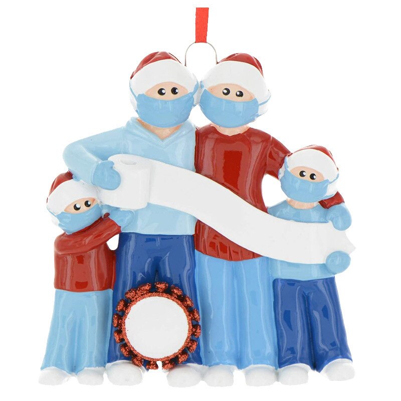 Quarantine Christmas Ornament Family Party Santa Claus Pendants Xmas Decoration Tree Pandemic -Social Distancing