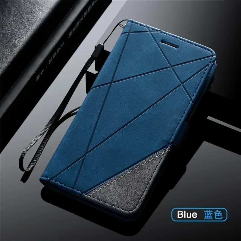 Para Coque Xaomi Redmi 13C 14C Funda de lujo con tapa tipo billetera Funda de cuero para Funda Xiaomi Redmi 14C 13C 12C Redmi13 12 Funda de teléfono: Microfibra / Azul