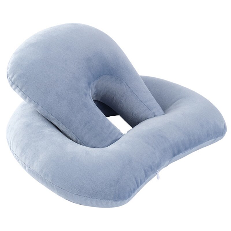 Portable Sleeping Desk Nap Pillow Neck Supporter Seat Cushion Headrest Travel Necks Pillows with Arm Rest: Silver gray