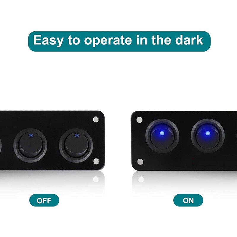 Rocker Switch Panel with 5 On-Off Pre-Wired Toggle Switches for 12V 24V Car Vehicle Trailer Truck SUV Marine Boat RV Ship