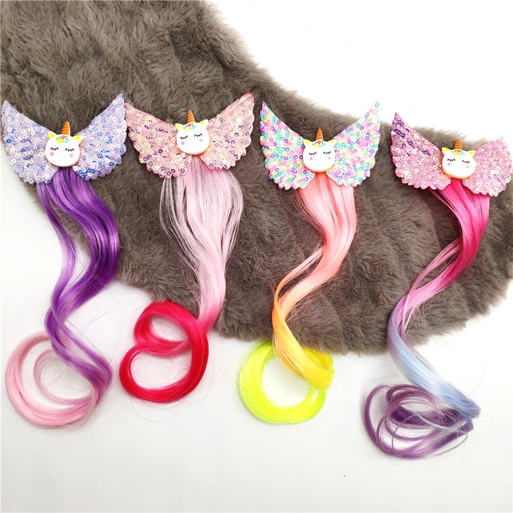 Meisjes schattige eenhoorn kleurrijke pruiken haarspelden haarspelden prinses haarversiering haarspeldjes kinderspeldjes haaraccessoires