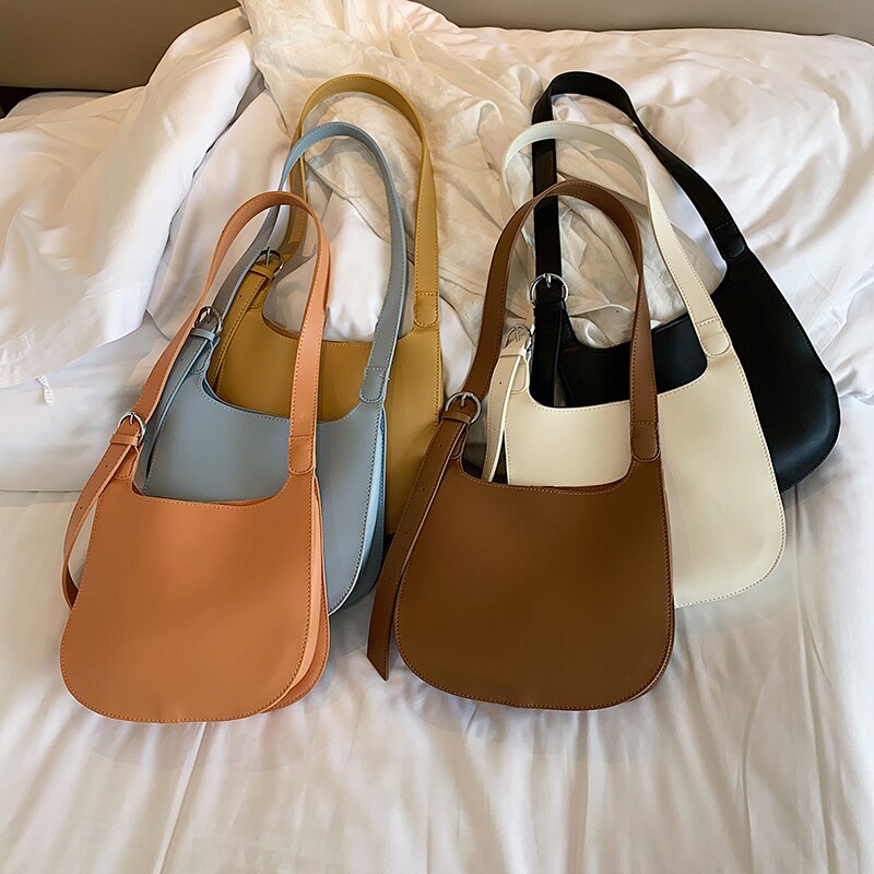 bolso de mano para mujer, moderno bolso de hombro para mujer, de piel sintética de , de gran capacidad, blanco, marrón, azul y negro