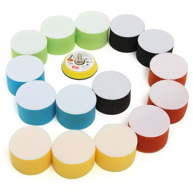 16Pcs/Set Polishing Pad For Car Polisher 2 Inch 50mm Polishing Circle Buffing Pad Tool Kit For Car Polisher Wax Pulidora Auto