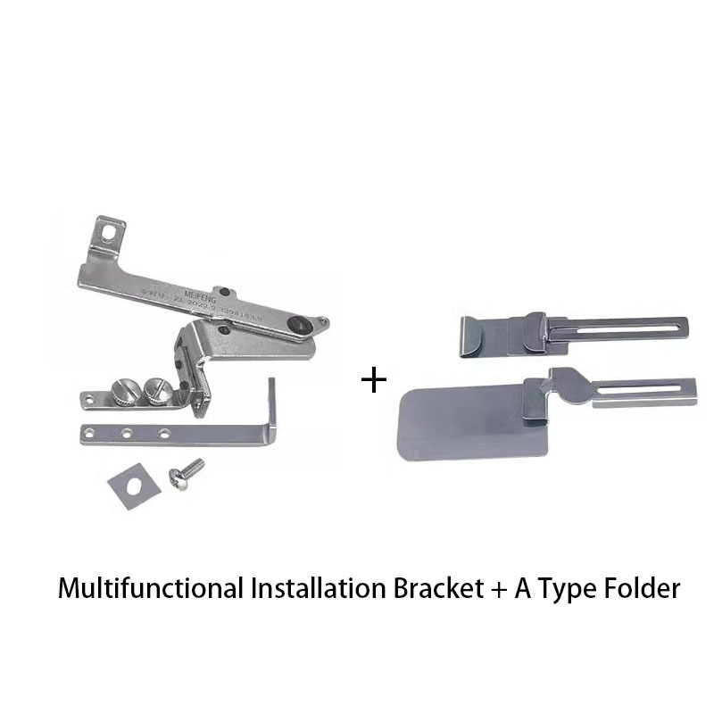 Multifunktionsmåler/installationsbeslag + sømguide, sømguide, sysæt til industriel overlock-symaskine med antirullefunktion: Lysegrå