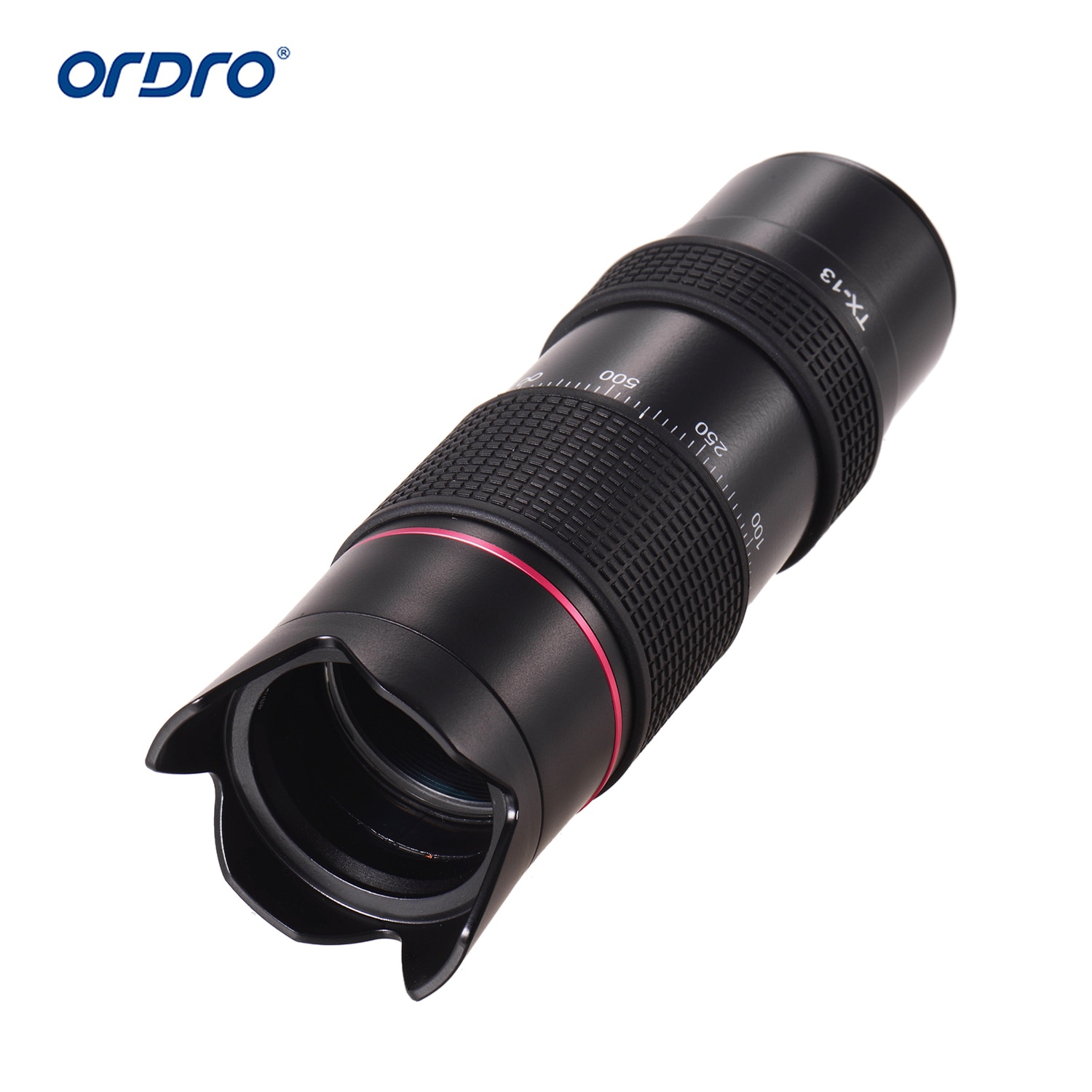 ORDRO 12X Ultra HD Monocular teleobjetivo Zoom lente de teleobjetivo adoptar K9 prisma FMC recubrimientos para Smartphone ORDRO DV Cámara