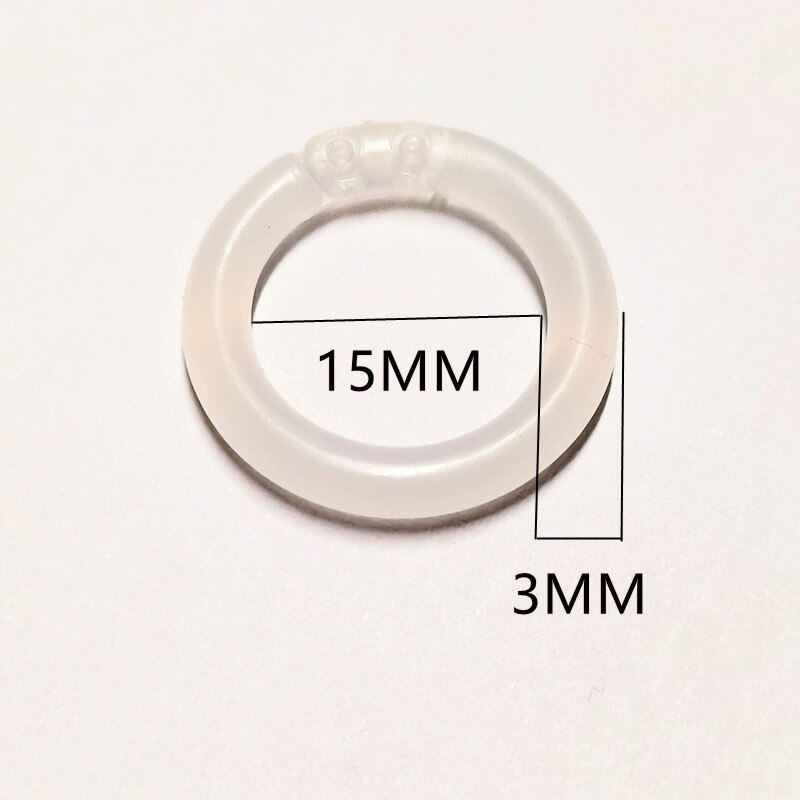 Inner diameter 15MM plastic ring binder DIY album circular binder hoop to open office bookbinding supplies album: Clear