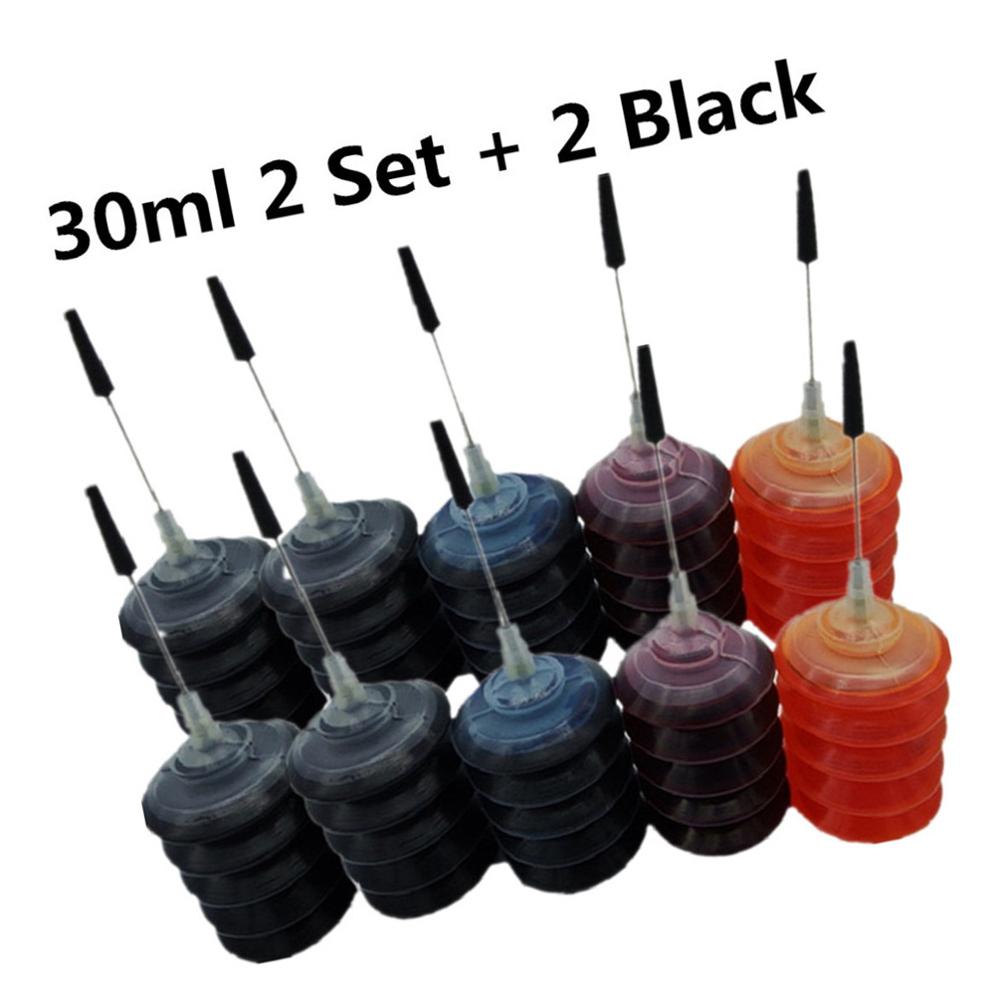 T2621 Refill Dye Ink Kit For-Epson Printer XP600 700 800 XP605 XP610/710/615/810 XP510 XP720 XP-625 XP-620 XP520 820: 30ML 2SET 2BK