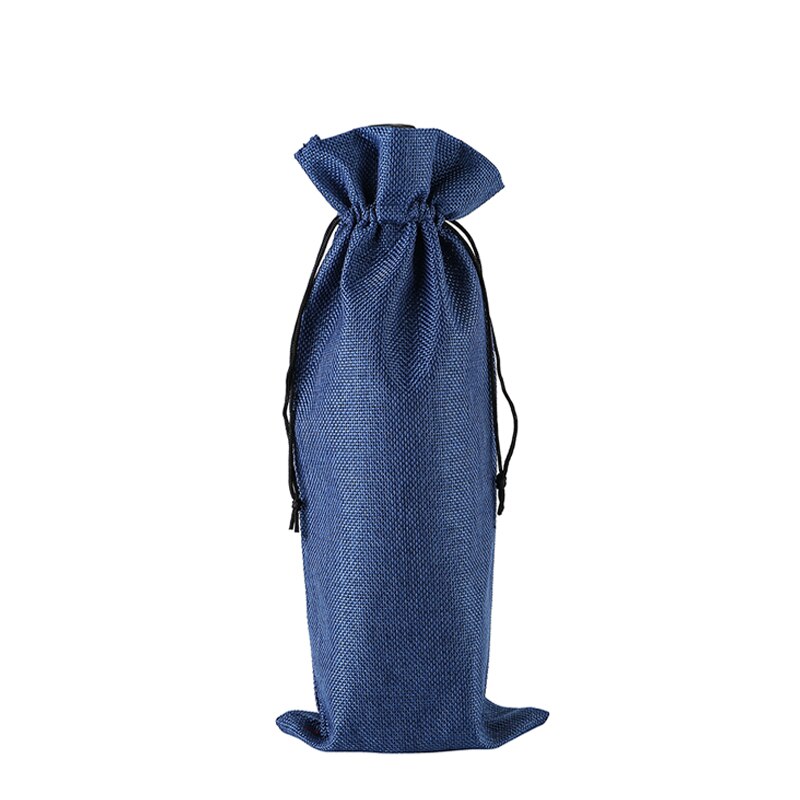 Lniane torby na wino pokrowce na butelki wina ze sznurkiem uchwyt na torebkę wina przewoźnik worek do pakowania dekoracje weselne prezent: As Picture10