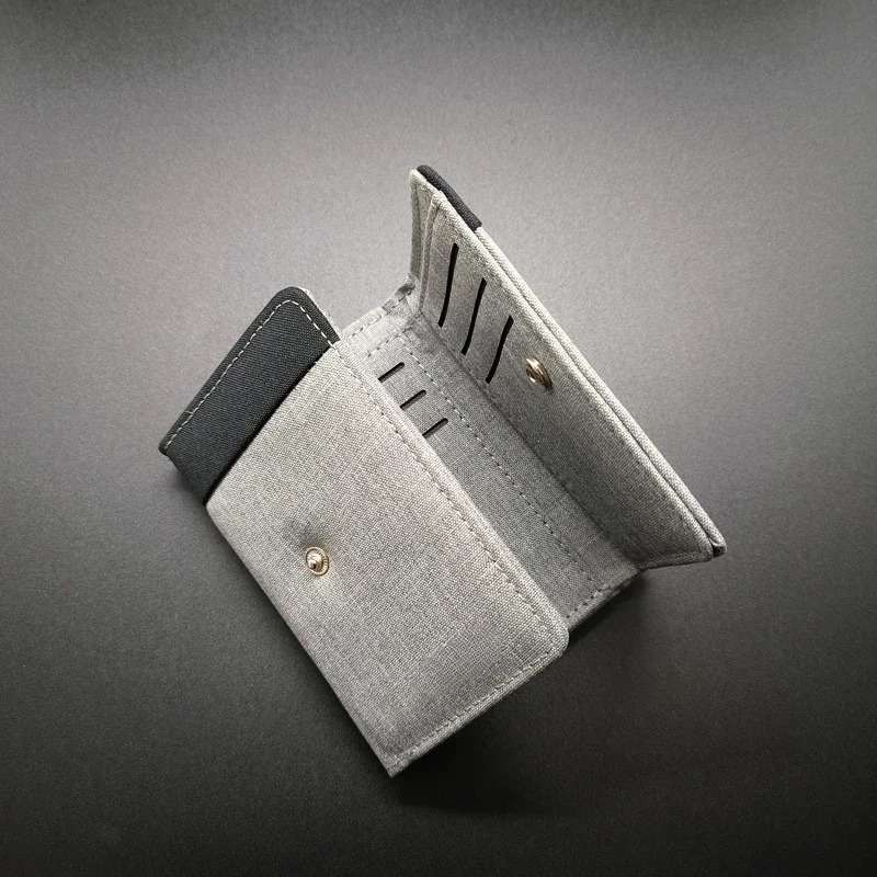 Herrenmode Kurze Segeltuch-Geldbörse Kontrastfarben Kleine dreifach gefaltete Geldbörse Kartenmünze Kleingeldtaschen