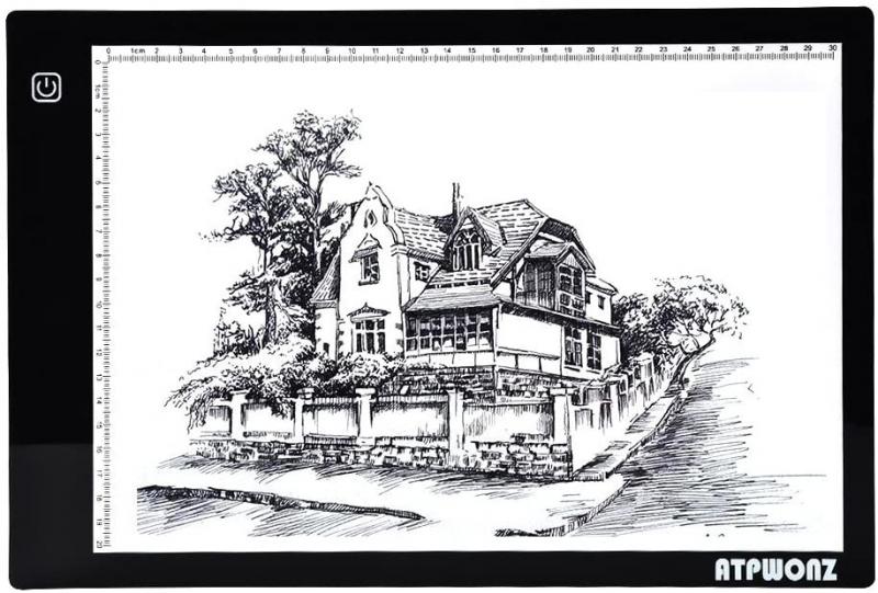 Acrylic LED Sketch Board Drawing Board Diamond Drawing Board Art Copying Board Book Writing Desk Sketch Drawing Storage HWC