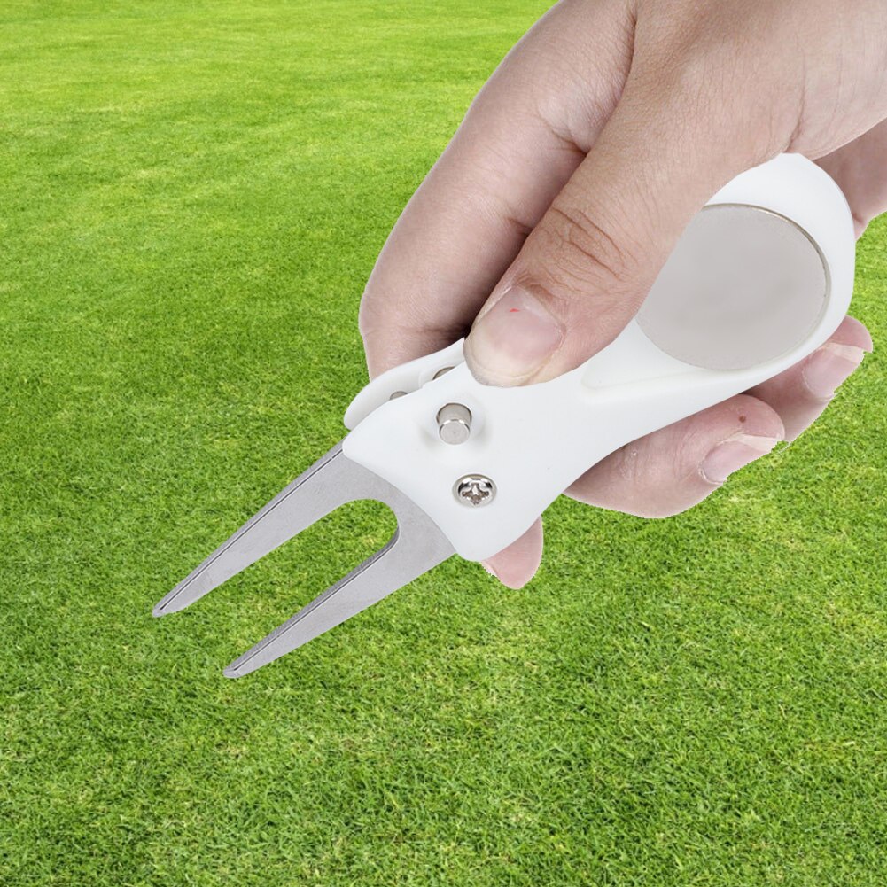 Portable Foldable Golf Green Divot Repair Tool Folding Ball Fork Lawn Repairing Golfer Practicing Accessory