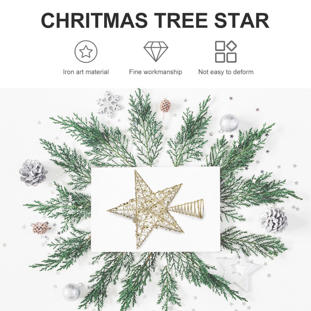 1PC Iron Star Tree Topper Glitter Star Christmas T... – Vicedeal
