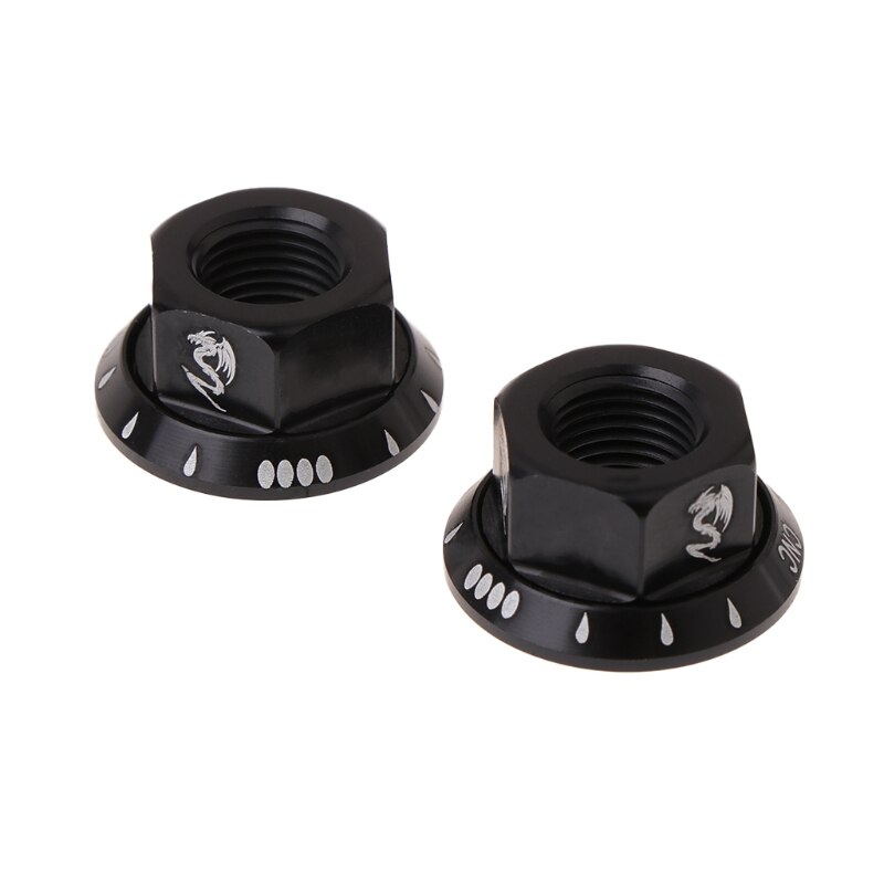 2pcs/bag Bicycle Hub Nut M10 Fixed Gear MTB Road Bike Screw Bolt Aluminum Alloy for Motorcycle Bicycle Bike: Black