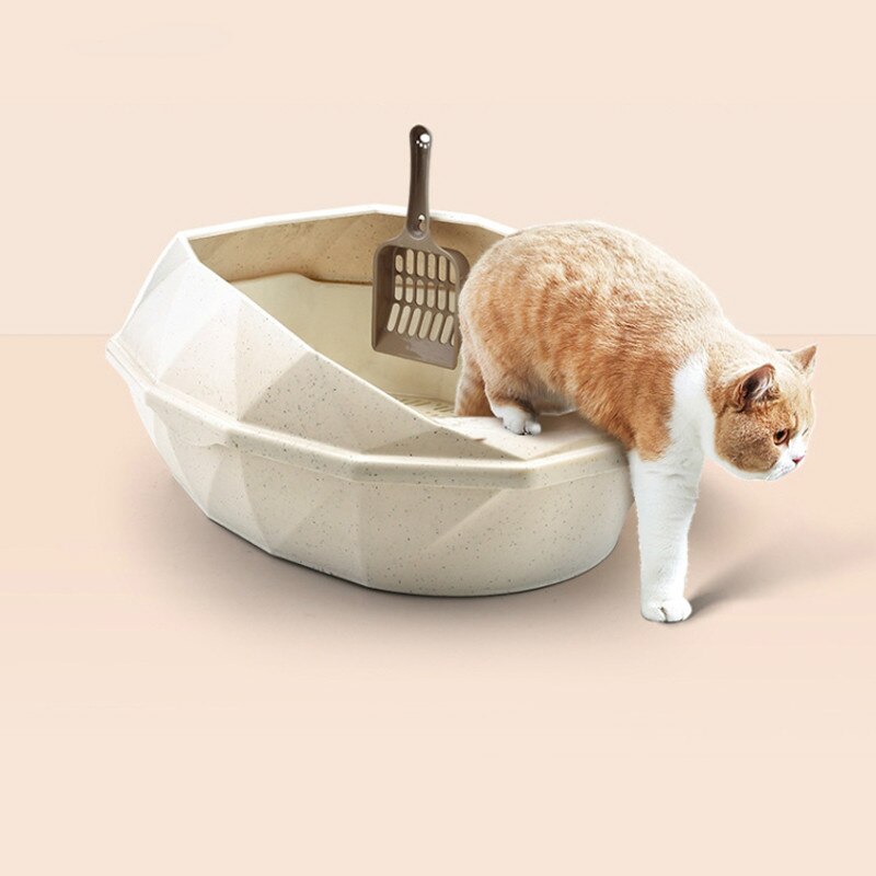 Caja de arena de plástico desmontable para mascotas, sartenes reutilizables antisalpicaduras semicerradas para gatos, suministros de limpieza de inodoro para mascotas