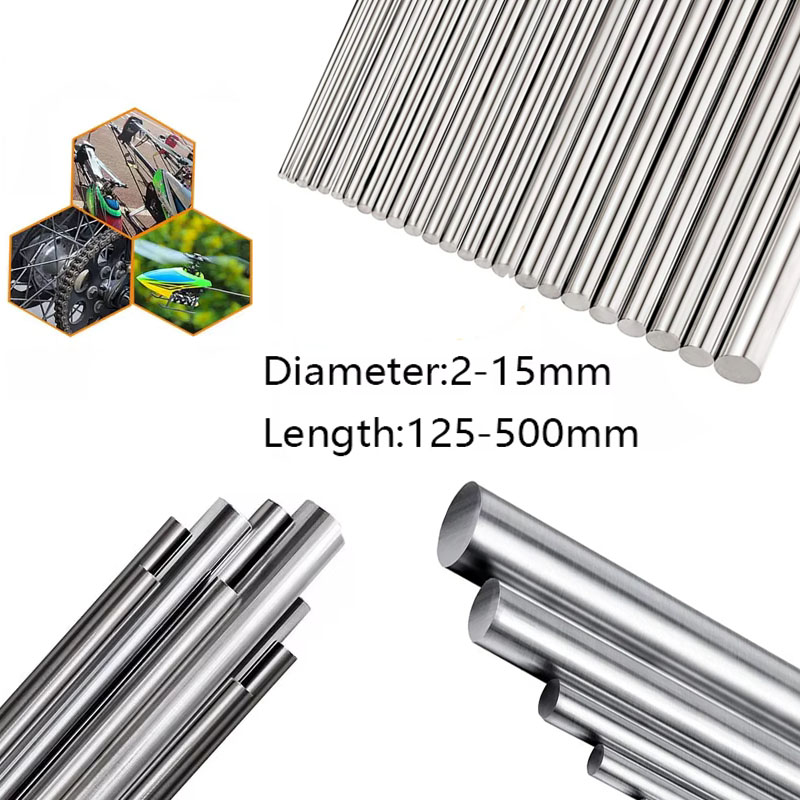 304 Stainless Steel Rod 2MM 3MM 4MM 5MM 6MM 8MM 10MM Linear Shaft Round Ground Bar 125mm 200mm 250mm 330mm 500mm
