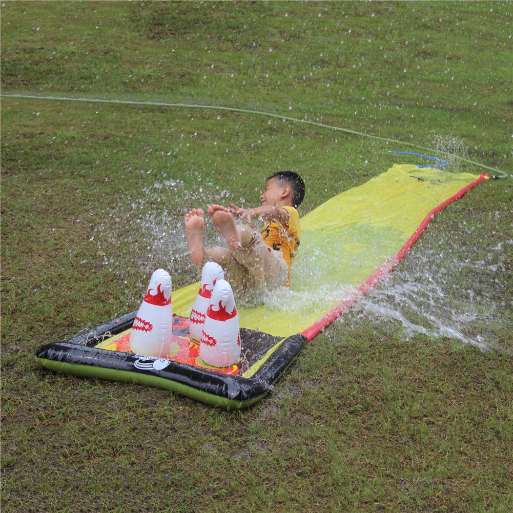 Kids Water Slide Backyard Garden Lawn Slip Slide Perfect Fun Water Games Sprinkler Toy Outdoor Summer Single Surf Waterslides