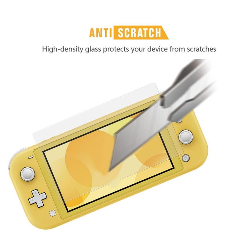 2pcs Tempered Glass Full HD Film Surface Guard Cover Fit for Nintend Switch Lite Full Repeatable Fit Automatic Adsorption