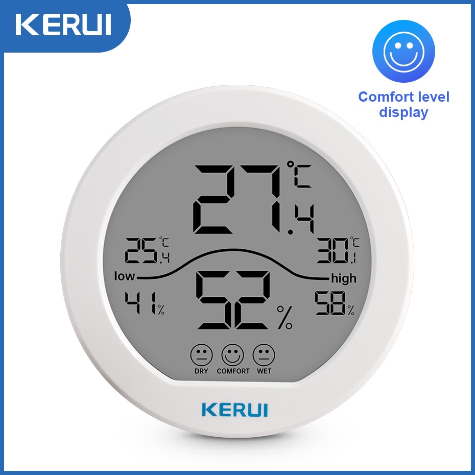 KERUI LCD Electronic Digital Temperature Humidity Meter Thermometer Hygrometer Large Screen Display Indoor Smart Home Sensor