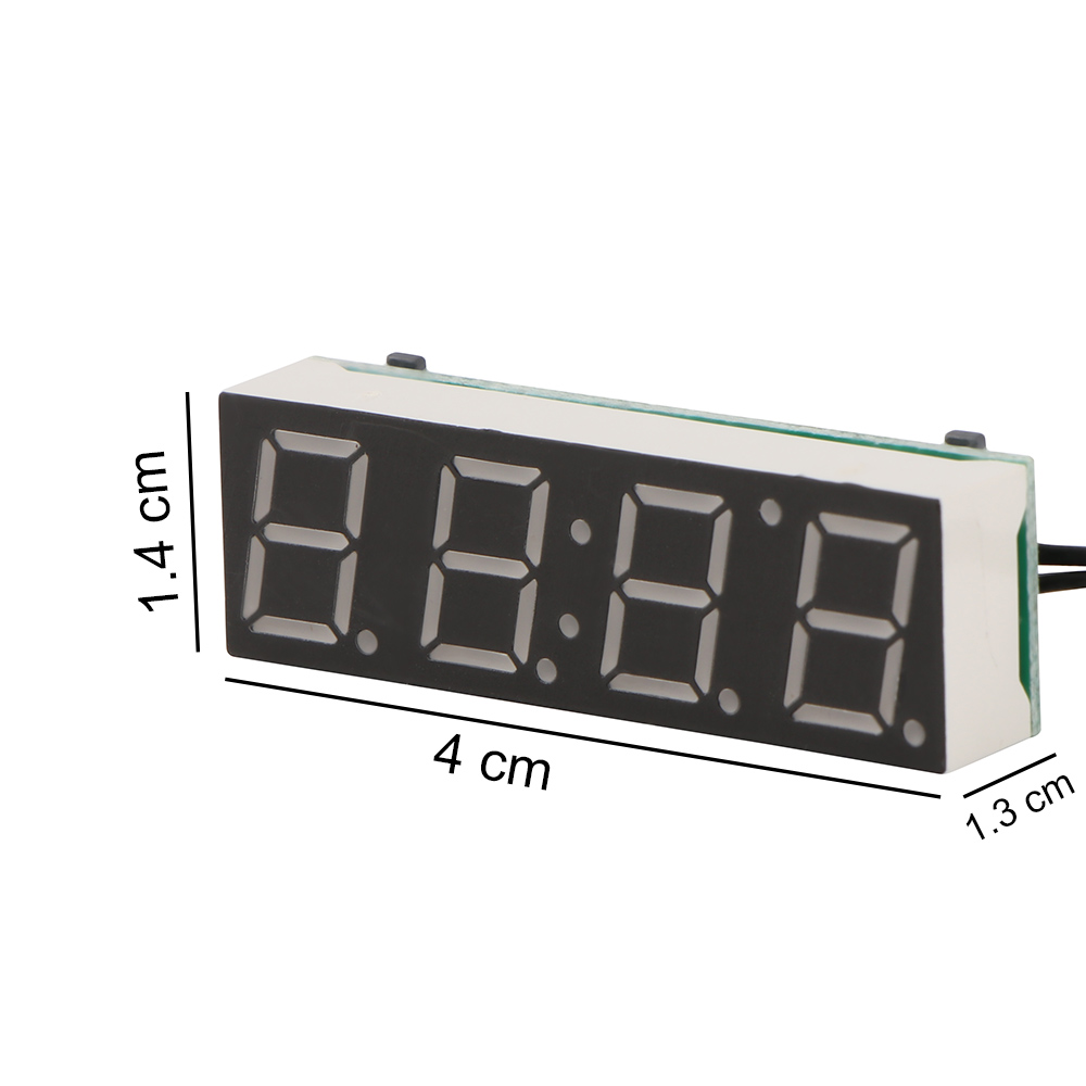 Bil elektrisk ur digital timer ledet temperatur ur termometer voltmeter led display digitalt ur grøn blå rødt lys