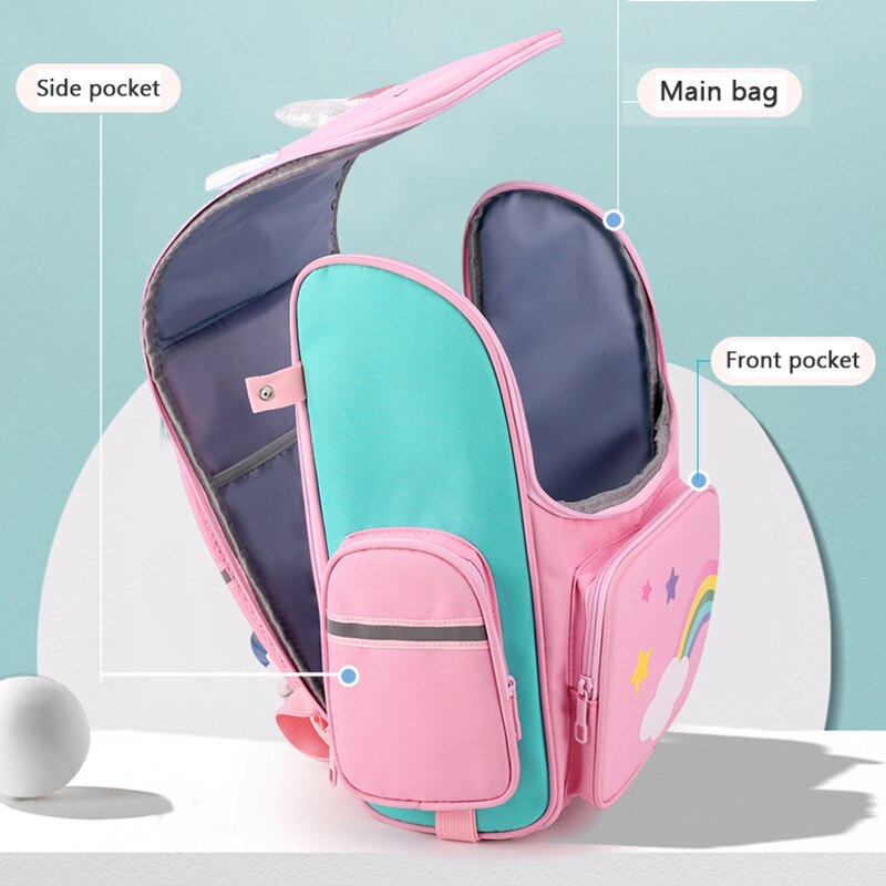 Kinderen 3D Waterdichte Lichtgewicht School Rugzak Orthopedische Boekentas Meisjes Leuke Regenboog Schooltas Hoge Capaciteit Sac