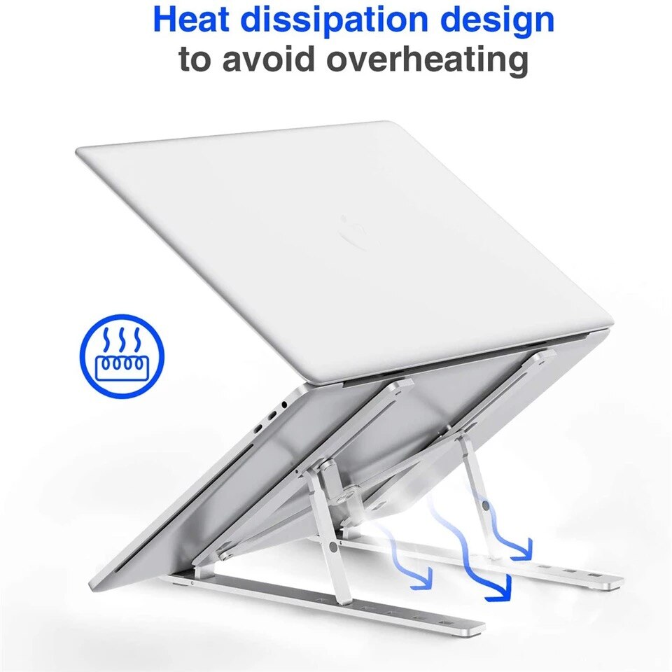 Aluminiums Bærbar Stativ - Justerbar Højde - Kompatibel med MacBook, ASUS, HP, Lenovo 5-15,6" Rose Guld