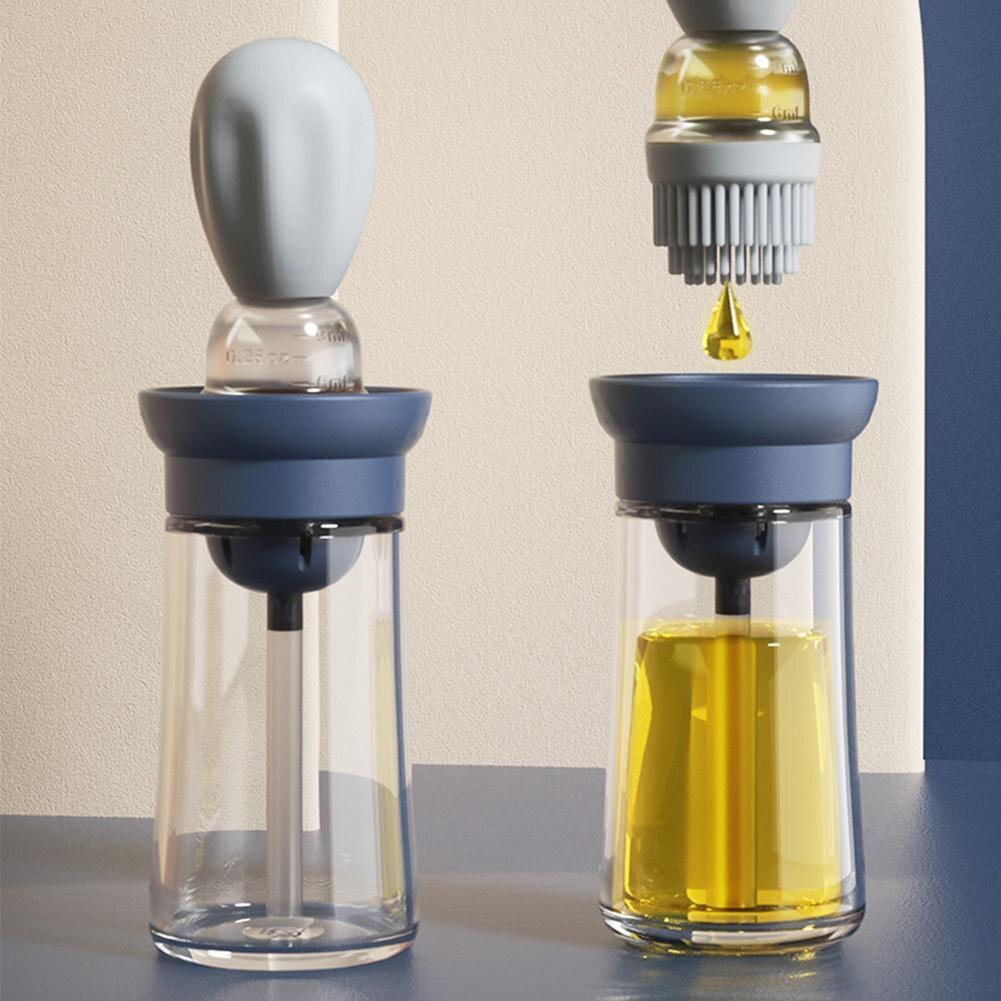 Glass Olive Oil Bottle Measuring Dispenser Bottle Kitchen Cooking Baking Barbecue Baking Vinegar Silicone Pastry Dropper Brush