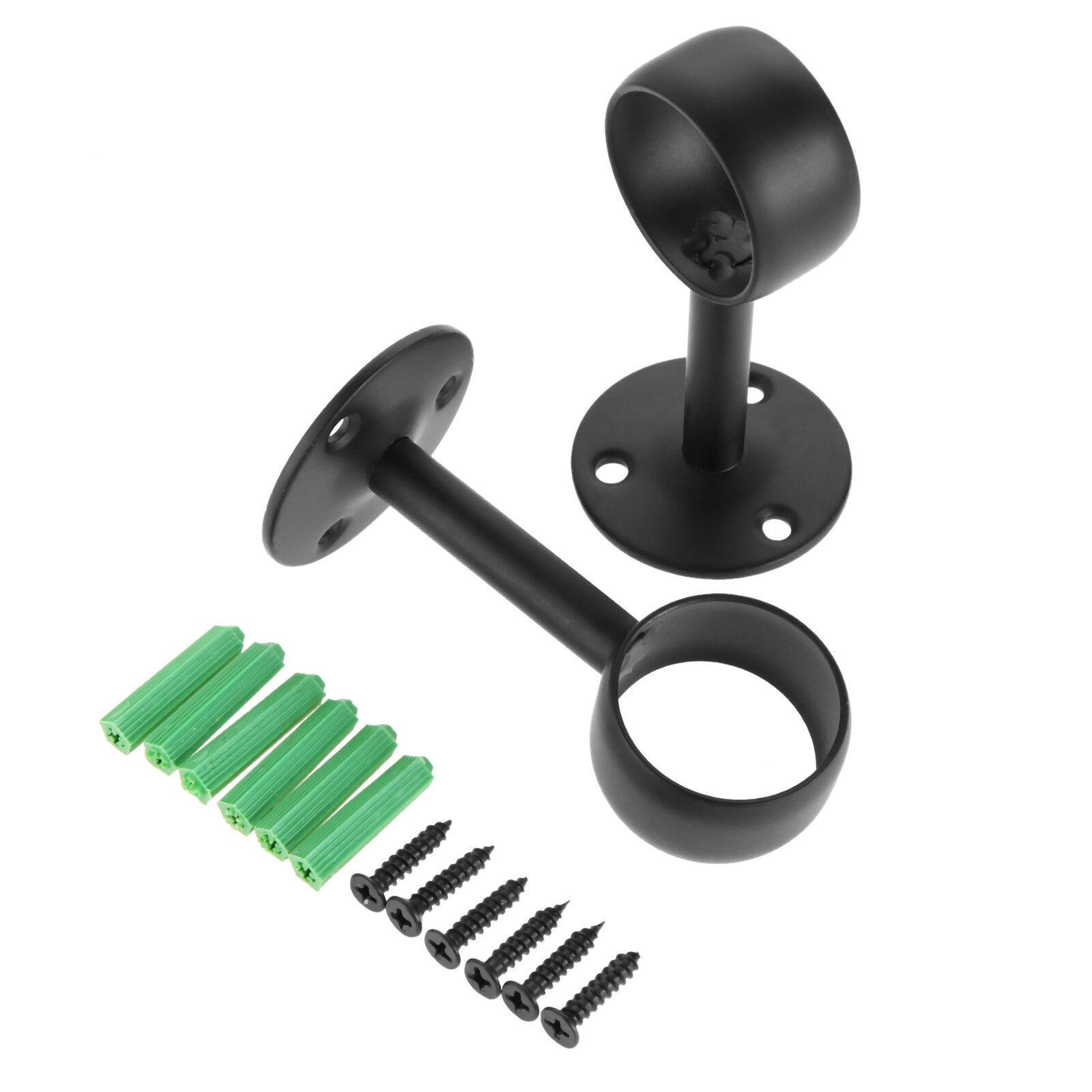 2Pcs Flange Rod Holders Curtain Rod Ceiling-Mount Bracket Stainless Steel Flange Rod Holder Closet Pole End Supports Socket: SKY BLUE