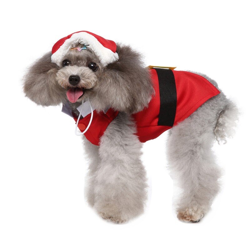 Christmas Santa Claus Costume, Funny Pet Cosplay Costumes Suit