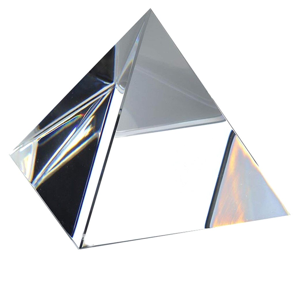 60mm K9 Crystal Pyramid Optical Prism Art Craft Statue Home Office Ornament