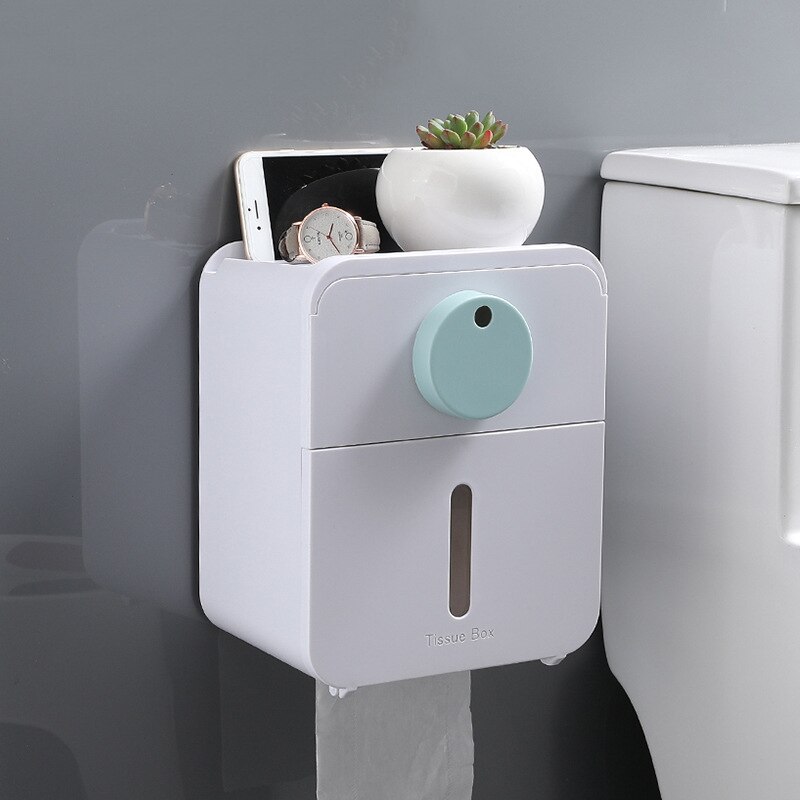 Toilet Paper Roll Holder Towel Holder Wall Mounted WC Roll Paper Stand Case Waterproof Drawer Bathroom Accessories: 04